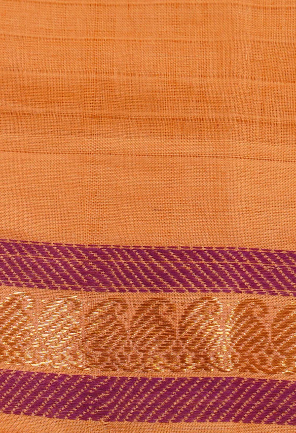 Orange Pure Handloom Pavani Handcrafted Cotton Saree