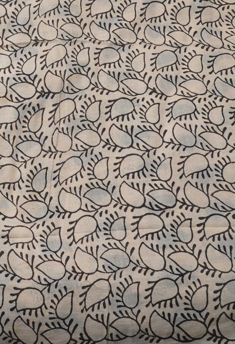 Online Shopping for Beige Pure Block Printed Superfine Mulmul Cotton Saree with Hand Block Prints from Rajasthan at Unnatisilks.com India
