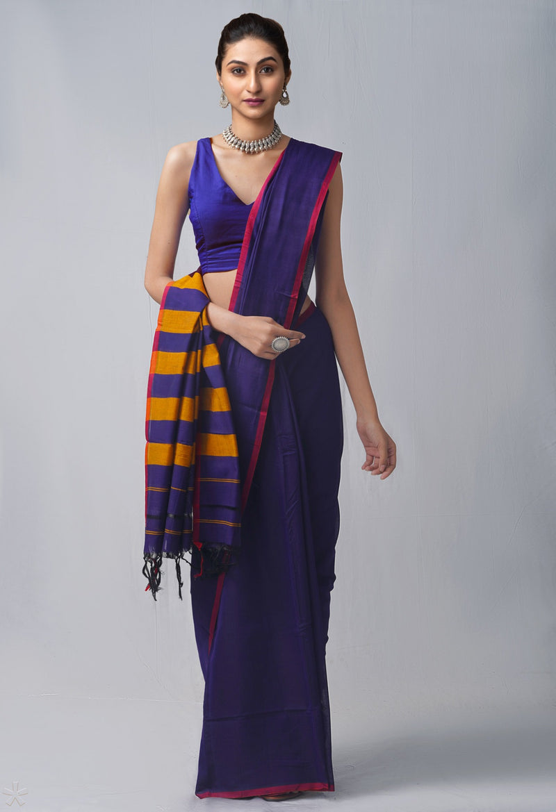 Purple Pure Handloom Pavani Narayanpet Cotton Saree