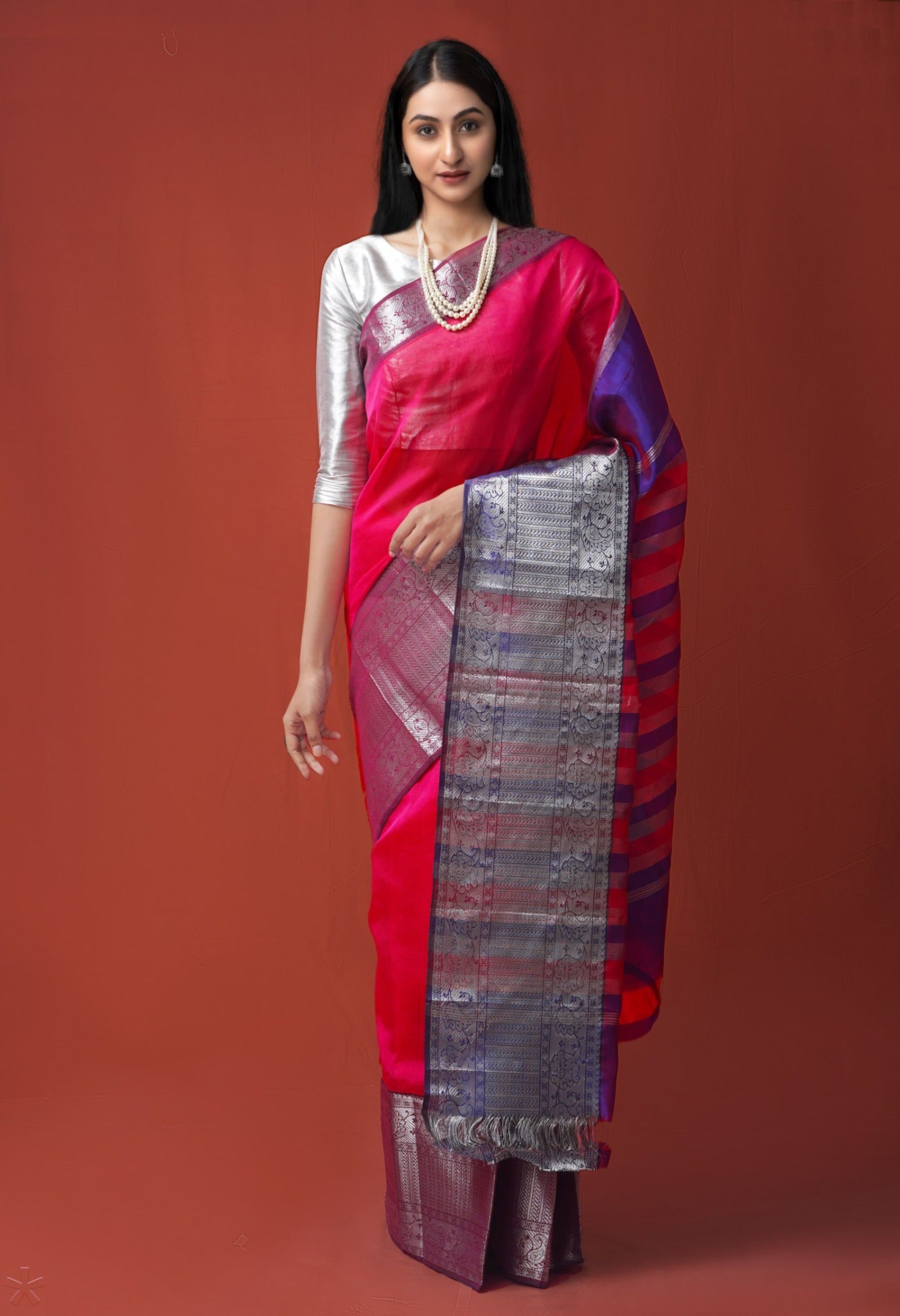 Pink Pure Handloom Kanjivaram Pattu Silk Saree