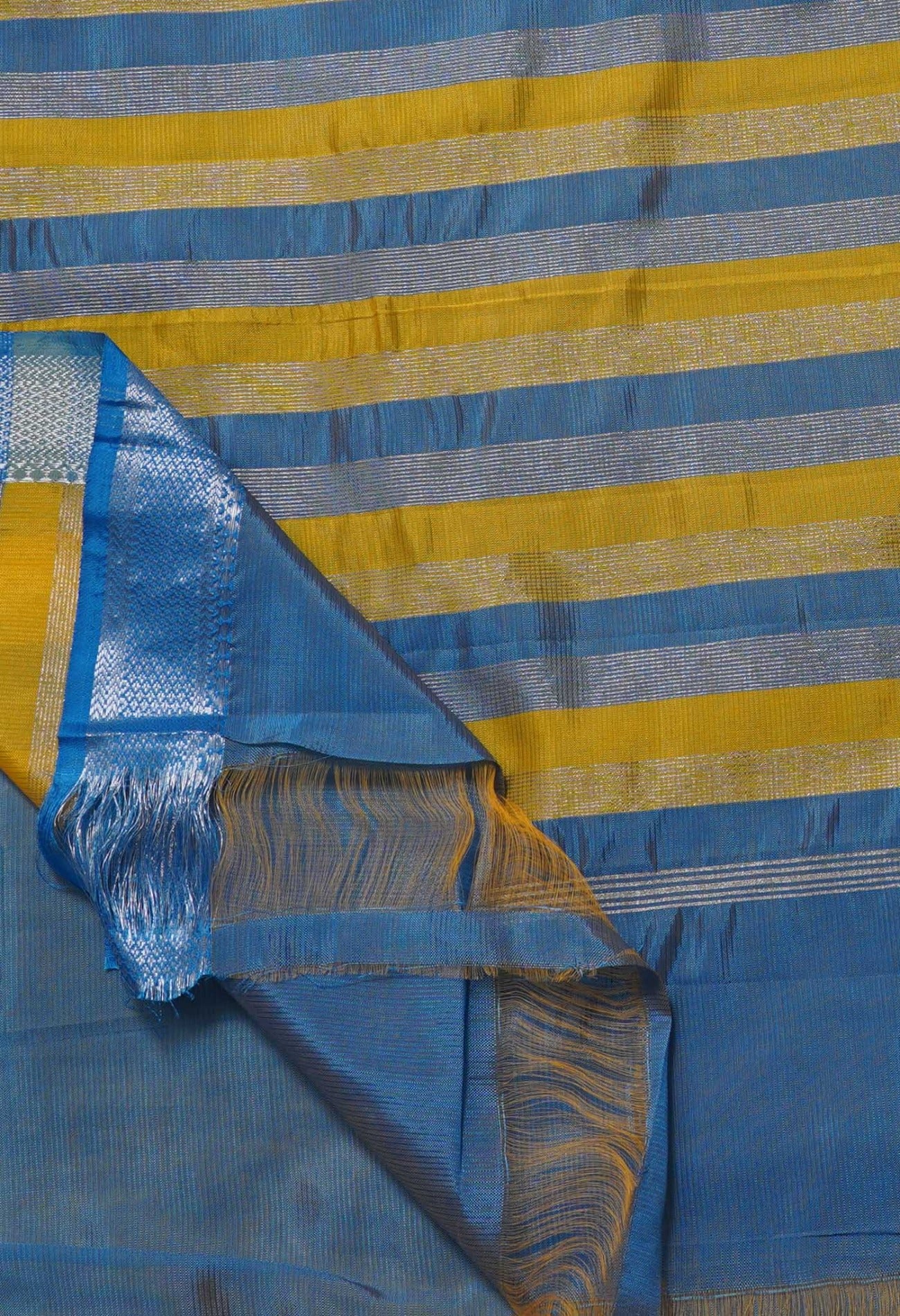 Online Shopping for Yellow Pure Handloom Mangalgiri Pattu Silk Saree with Weaving from Andhra Pradesh at Unnatisilks.com India
