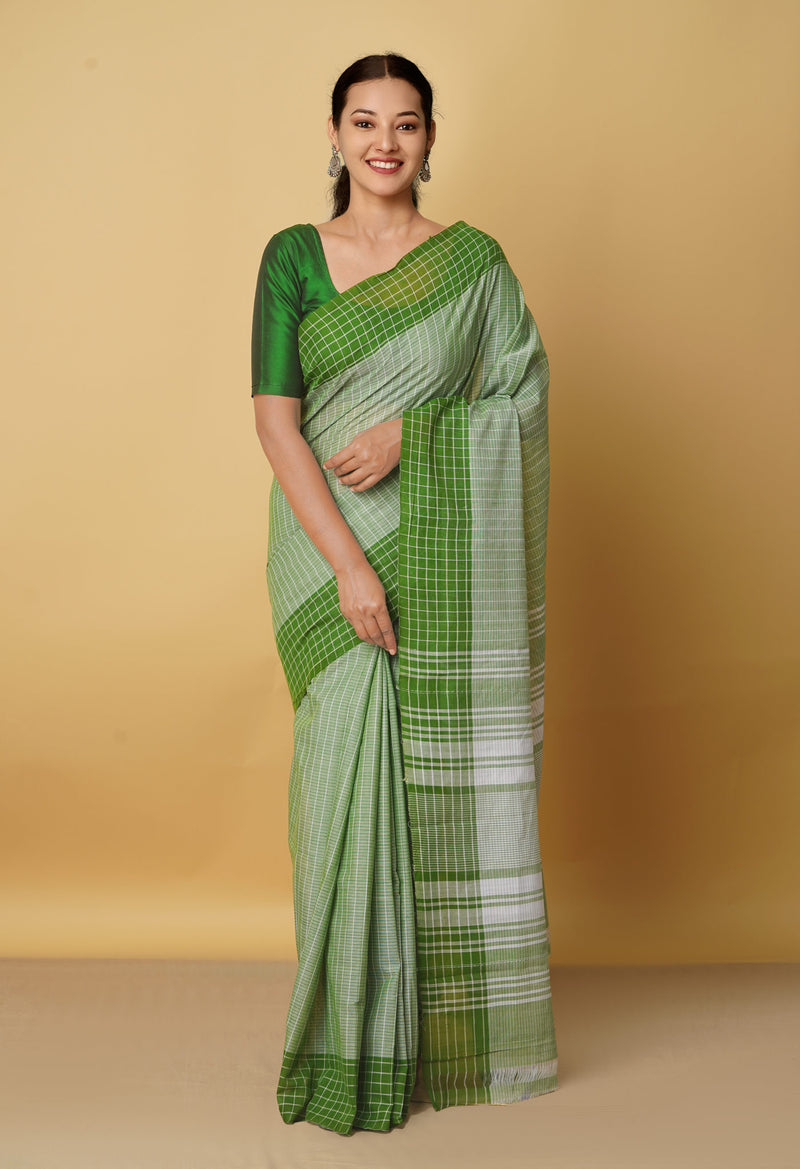 Green Pure Handloom Andhra  Cotton Saree