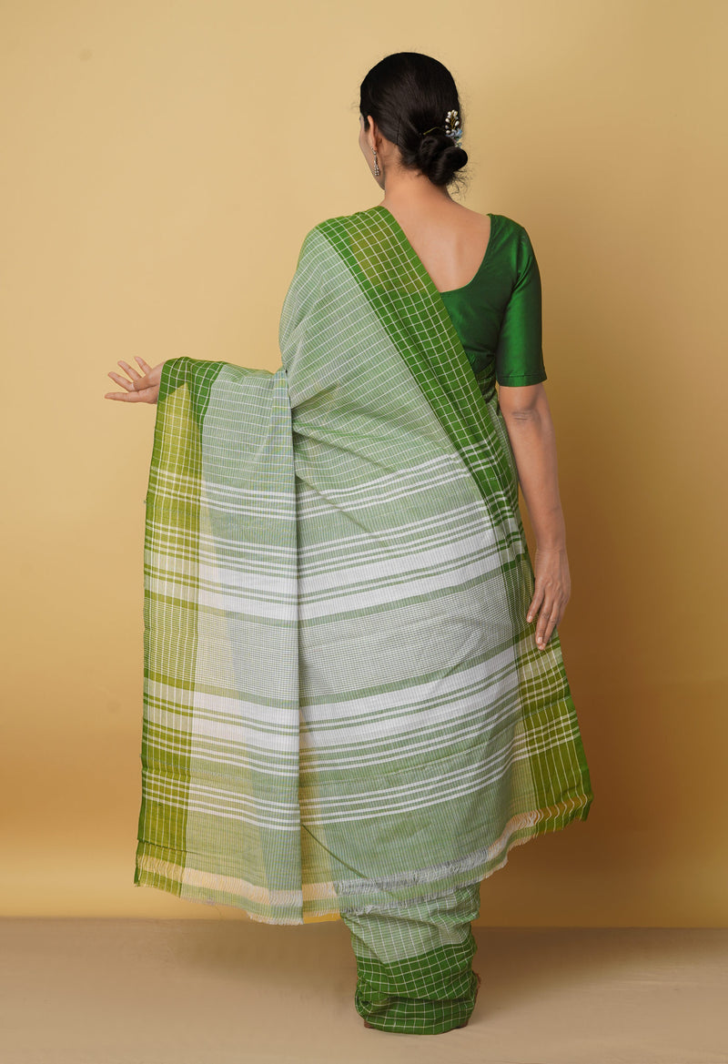 Green Pure Handloom Andhra  Cotton Saree