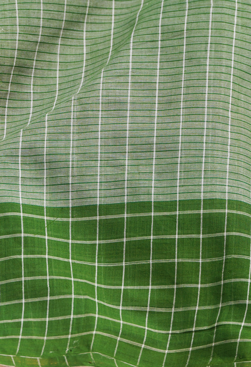 Green Pure Handloom Andhra  Cotton Saree