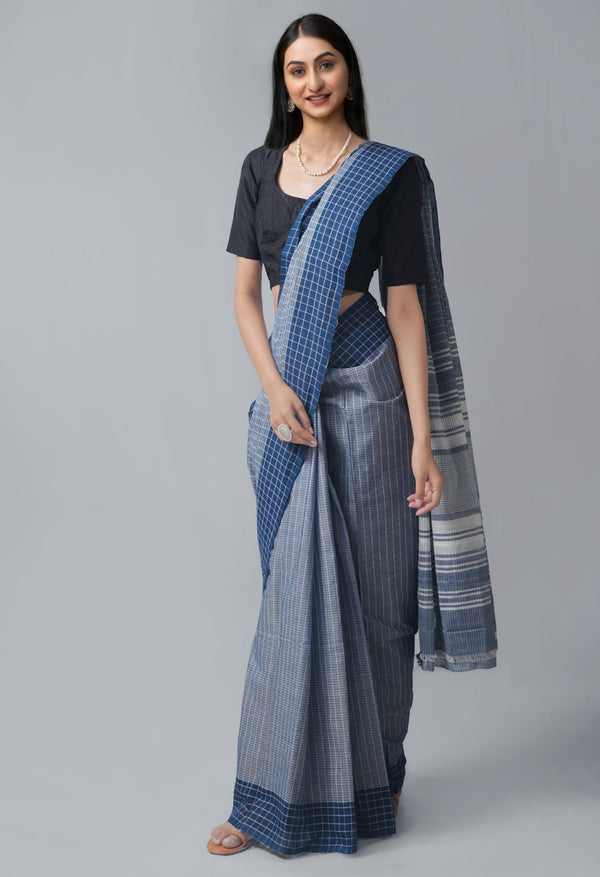 Online Shopping for Grey Pure Handloom Andhra  Cotton Saree with Weaving from Andhra Pradesh at Unnatisilks.com India
