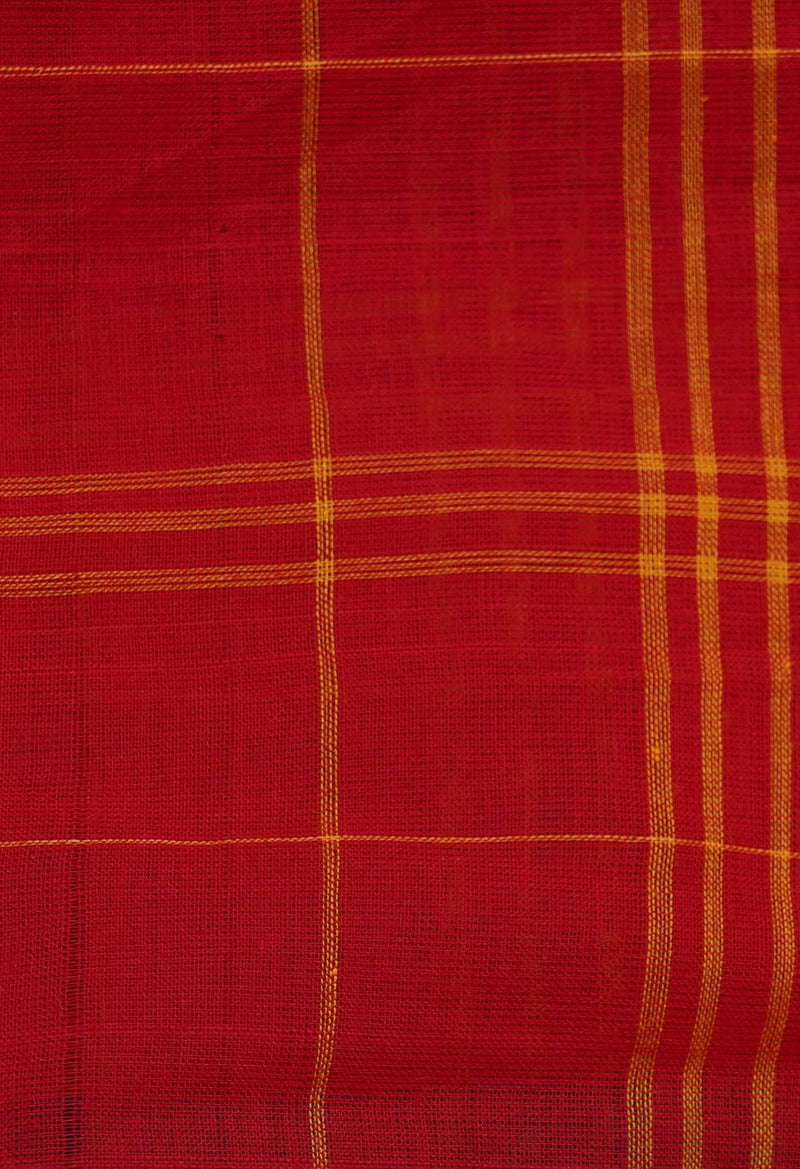 Online Shopping for Red Pure Handloom Andhra  Cotton Saree with Weaving from Andhra Pradesh at Unnatisilks.com India
