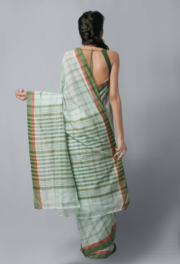 Green Pure Handloom Andhra  Cotton Saree-UNM63761