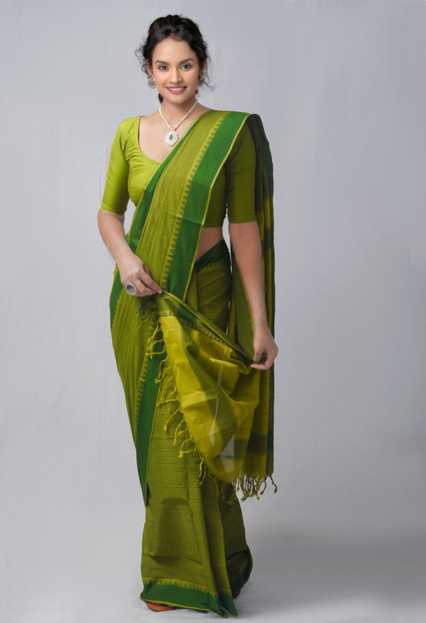 Green Pure Handloom Andhra Cotton Saree