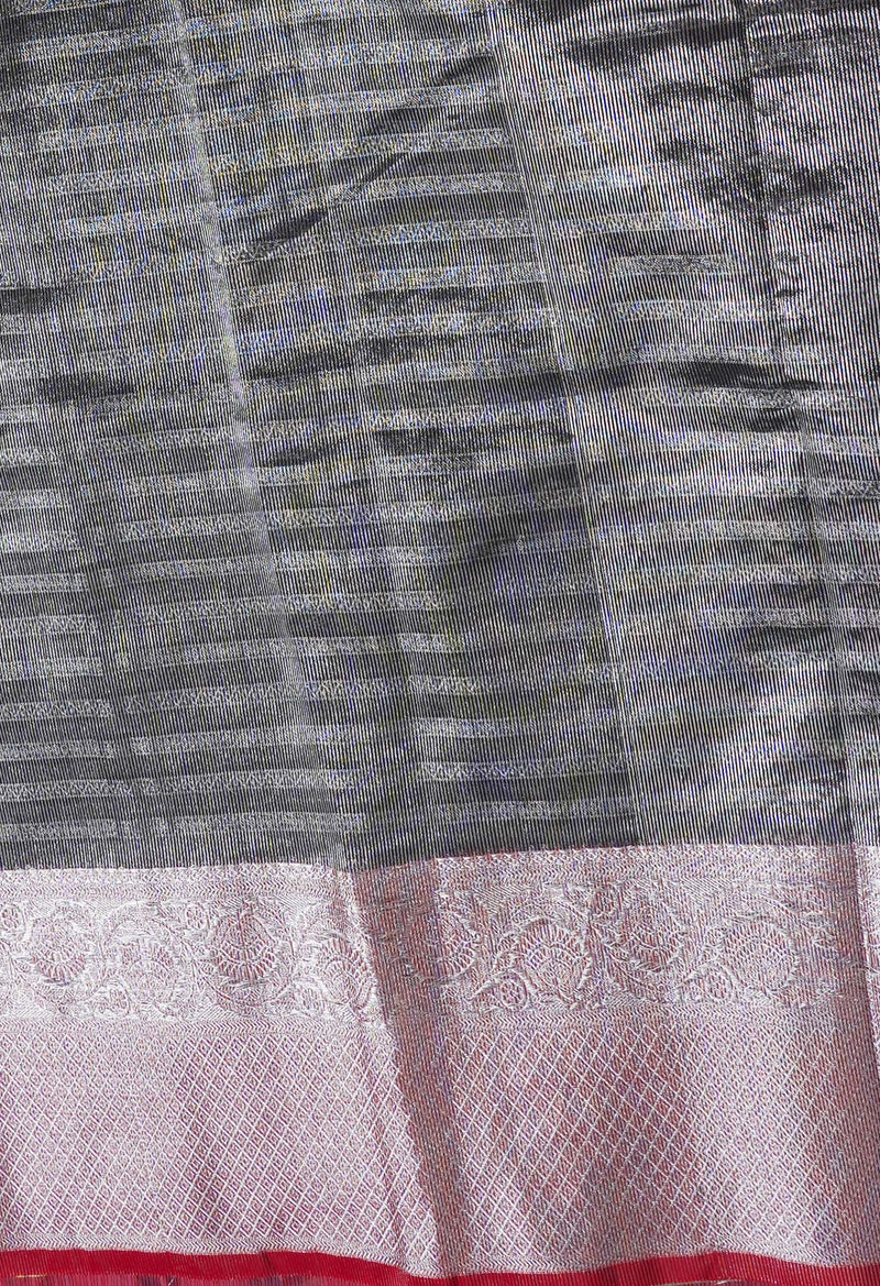 Black Banarasi Viscose Soft Silk Saree-UNM43108