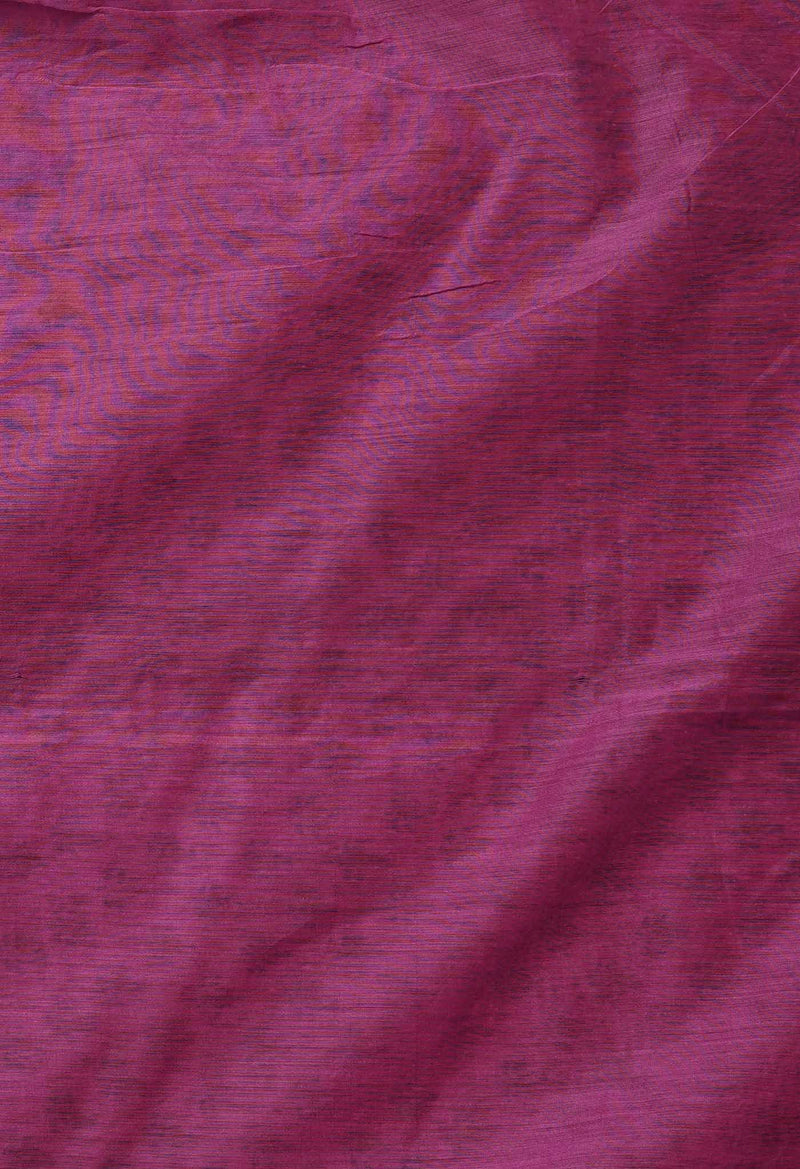 Pink Pure Handloom Bengal Linen Saree with Hand Block Prints-UNMP35083