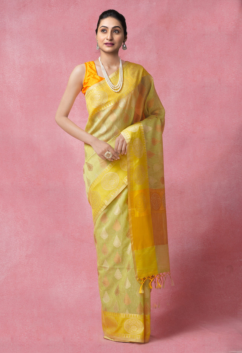 Light Green Banarasi Sico Saree