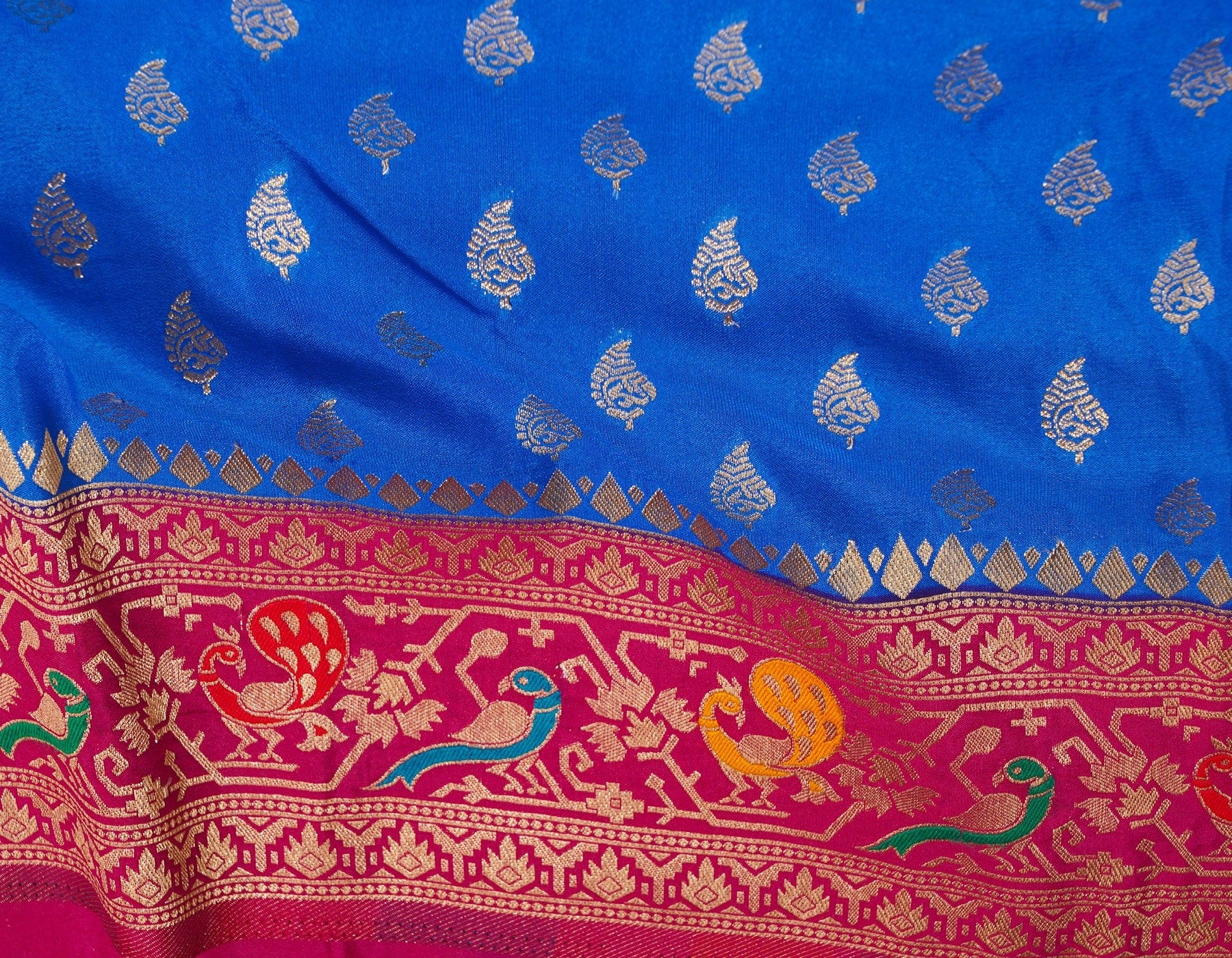 Blue  Paithani Silk Saree