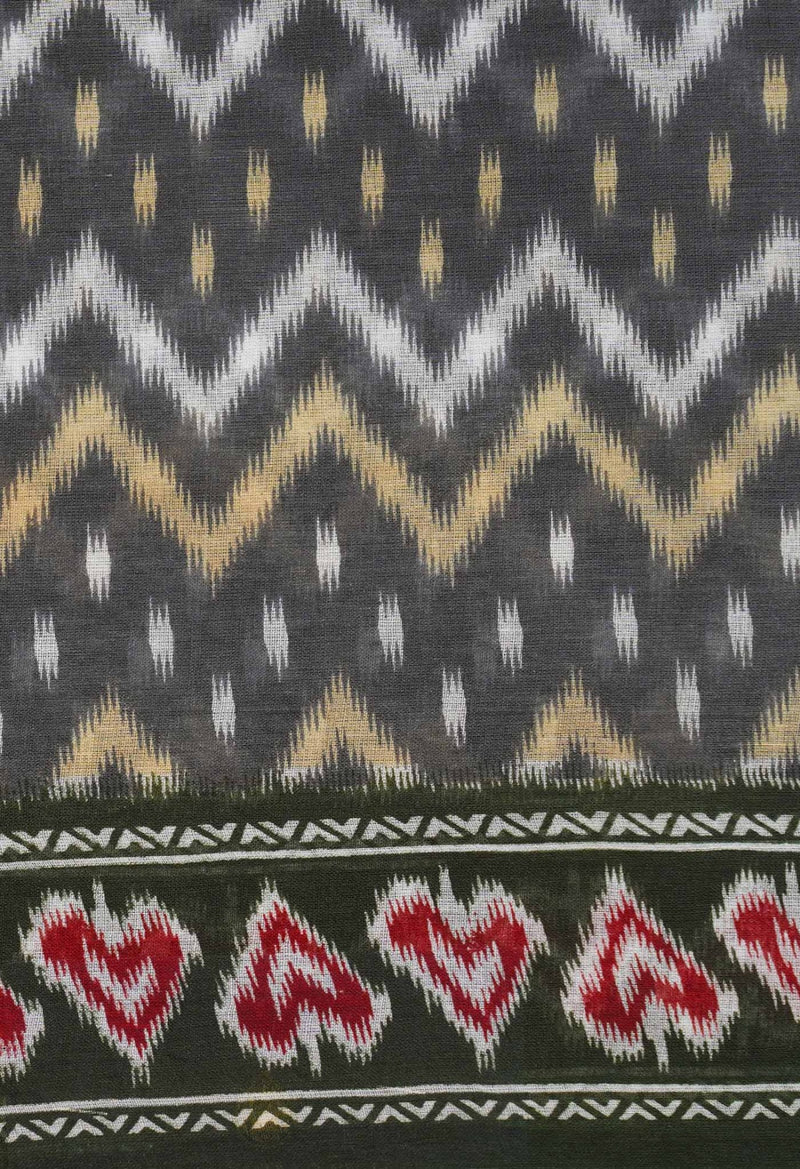 Online Shopping for Grey-Green Pure Krisha Block Printed  Cotton Saree with Hand Block Prints from Rajasthan at Unnatisilks.com India

