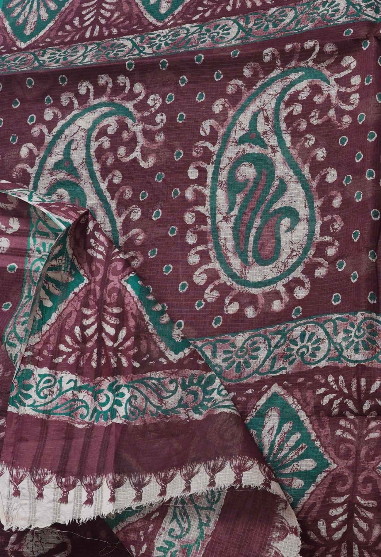 Online Shopping for Dark Purple Pure Krisha Block Printed  Cotton Saree with Hand Block Prints from Rajasthan at Unnatisilks.com India
