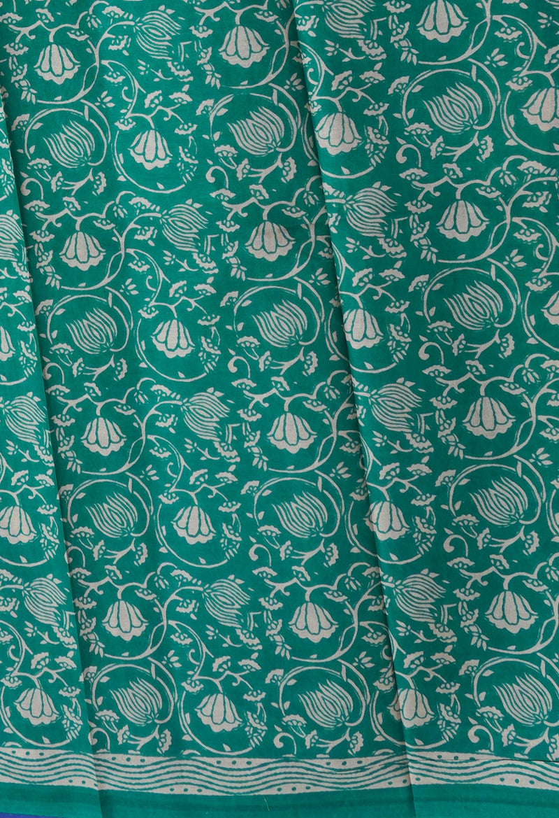 Online Shopping for Green Pure Krisha Block Printed  Cotton Saree with Hand Block Prints from Rajasthan at Unnatisilks.com India
