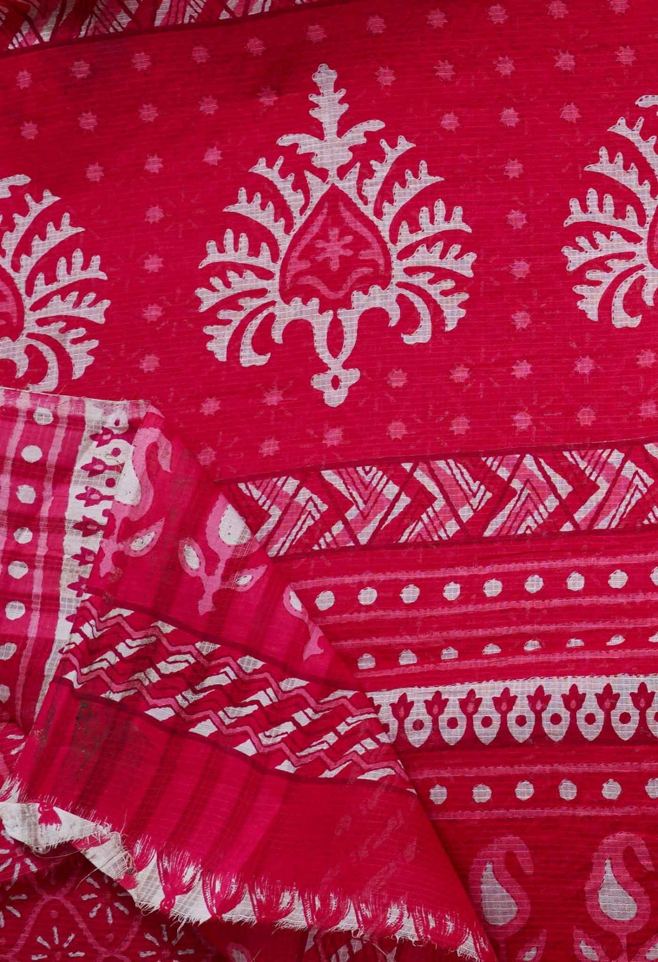 Online Shopping for Pink Pure Krisha Block Printed  Cotton Saree with Hand Block Prints from Rajasthan at Unnatisilks.com India
