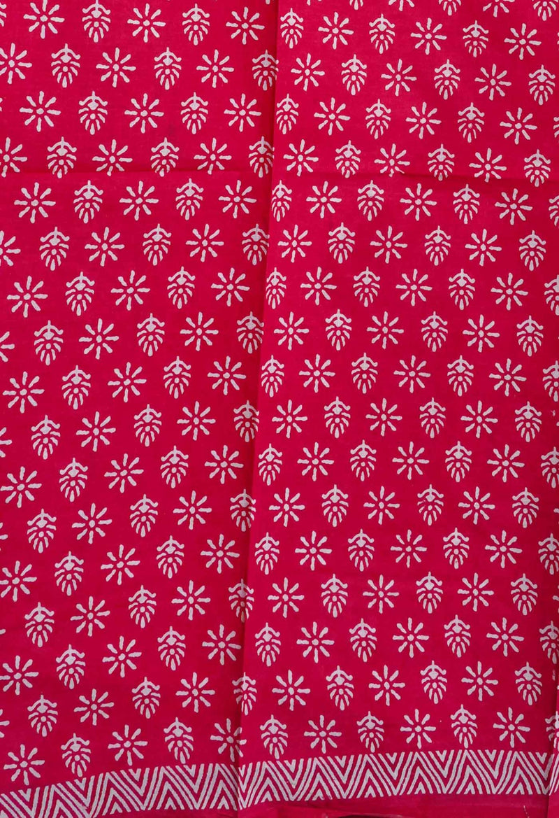 Online Shopping for Pink Pure Krisha Block Printed  Cotton Saree with Hand Block Prints from Rajasthan at Unnatisilks.com India
