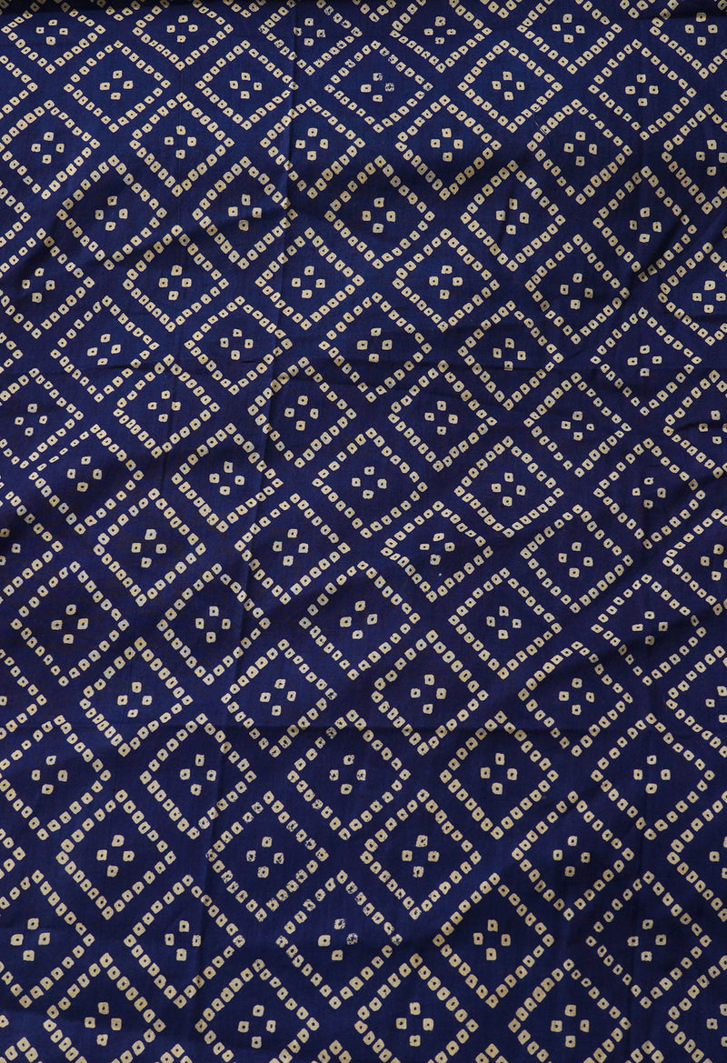 Brown-Blue Pure Krisha Block Printed  Cotton Saree-UNM64375