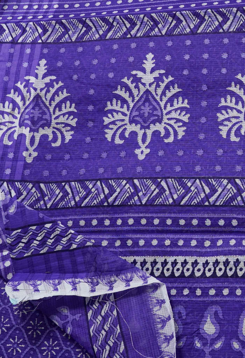 Online Shopping for Blue Pure Krisha Block Printed  Cotton Saree with Hand Block Prints from Rajasthan at Unnatisilks.com India
