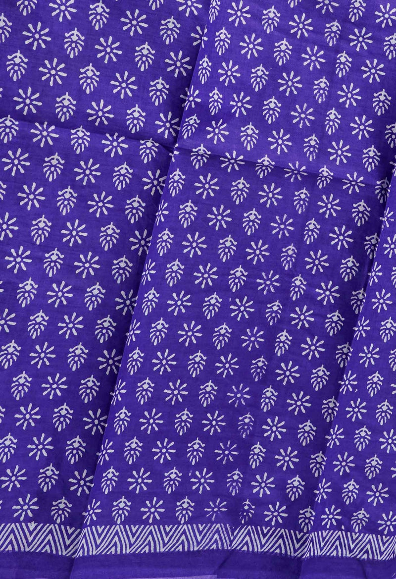 Online Shopping for Blue Pure Krisha Block Printed  Cotton Saree with Hand Block Prints from Rajasthan at Unnatisilks.com India
