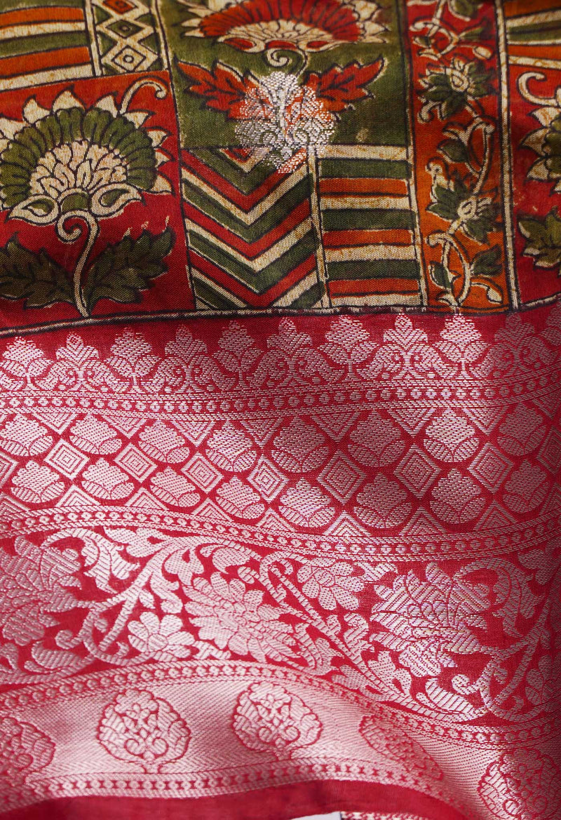 Multi  Ajrakh Maheshwari  Sico Saree