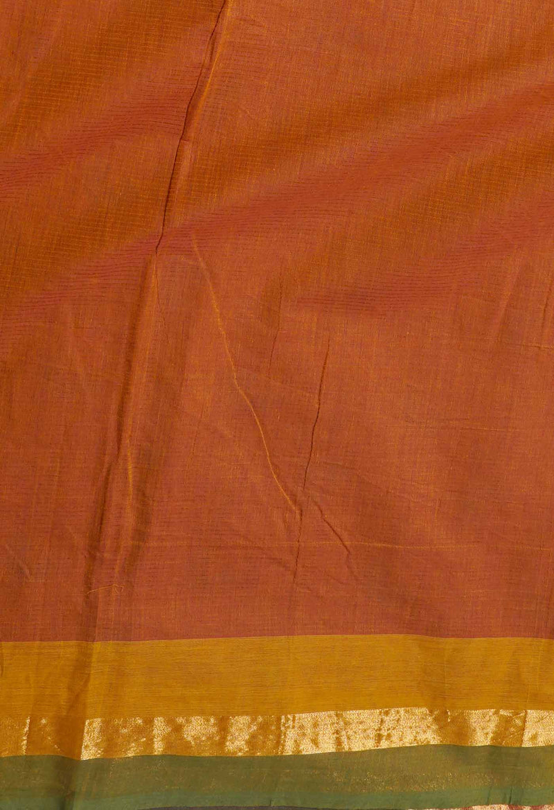 Pink-Green Pure Hand Block Printed Cotton Saree