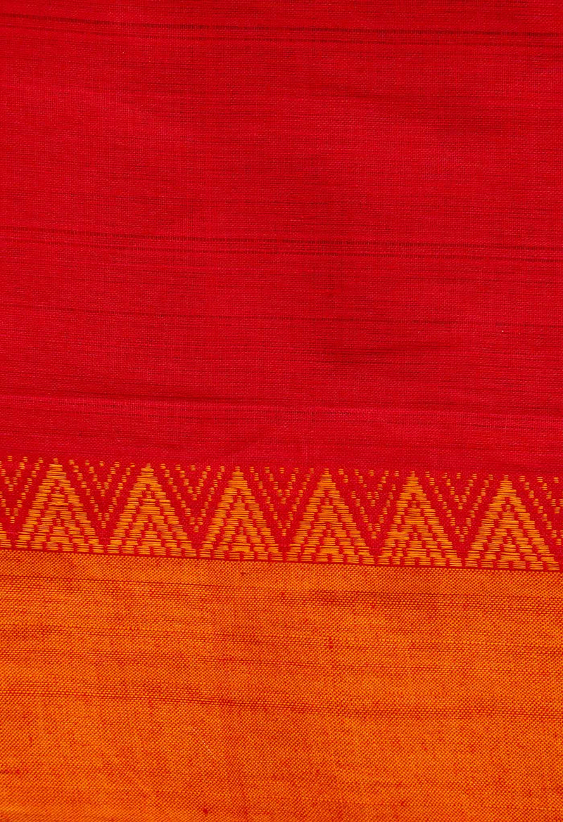 Red Pure Andhra Handloom Cotton Saree-UNM64637