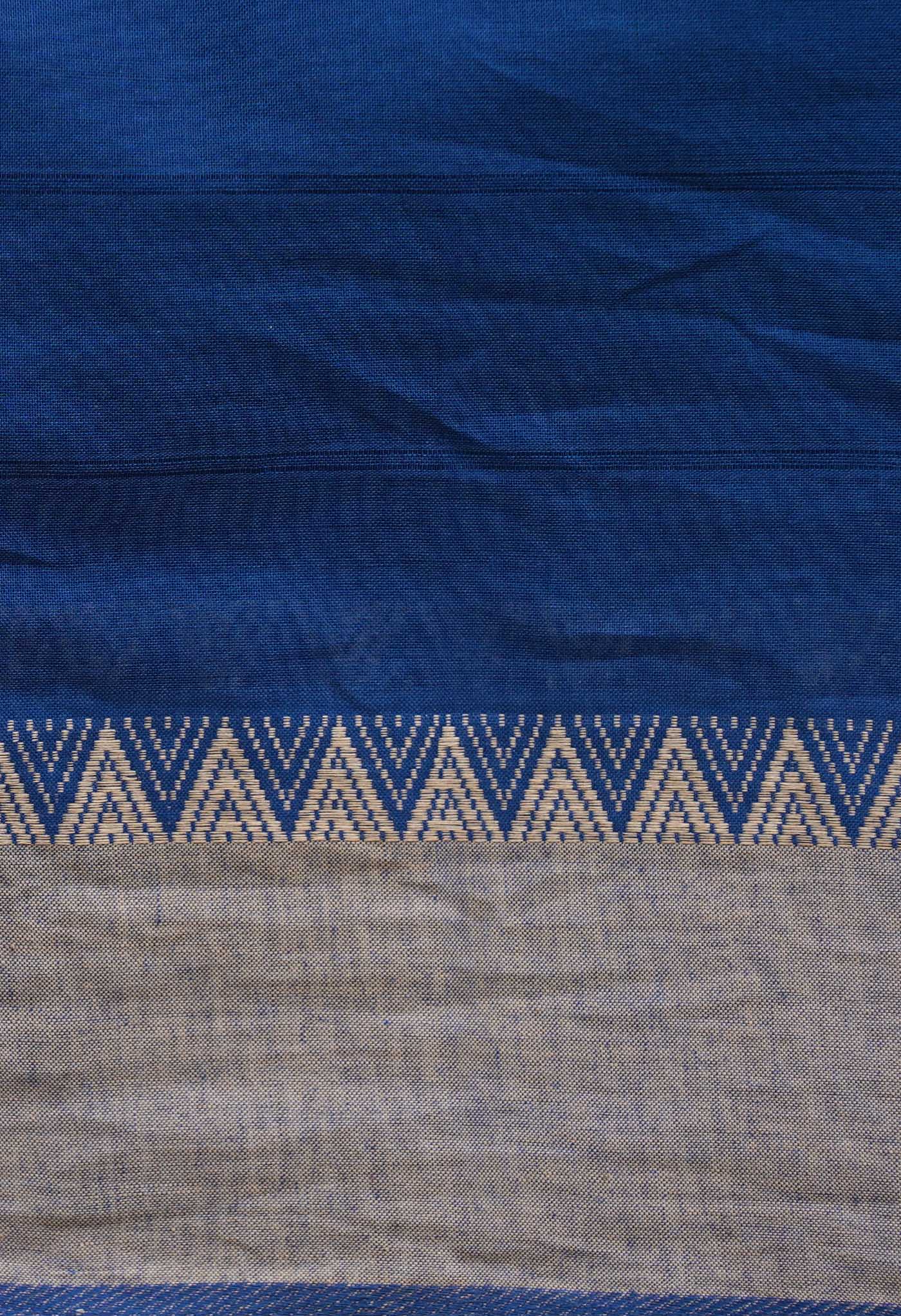 Blue Pure Andhra Handloom Cotton Saree-unm64645