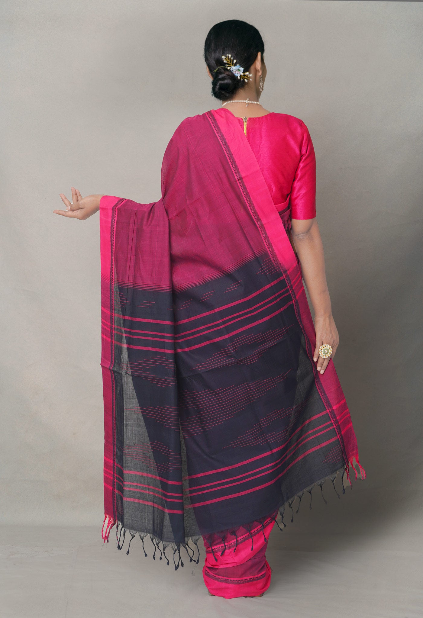 Pink Pure Andhra Handloom Cotton Saree-UNM64647