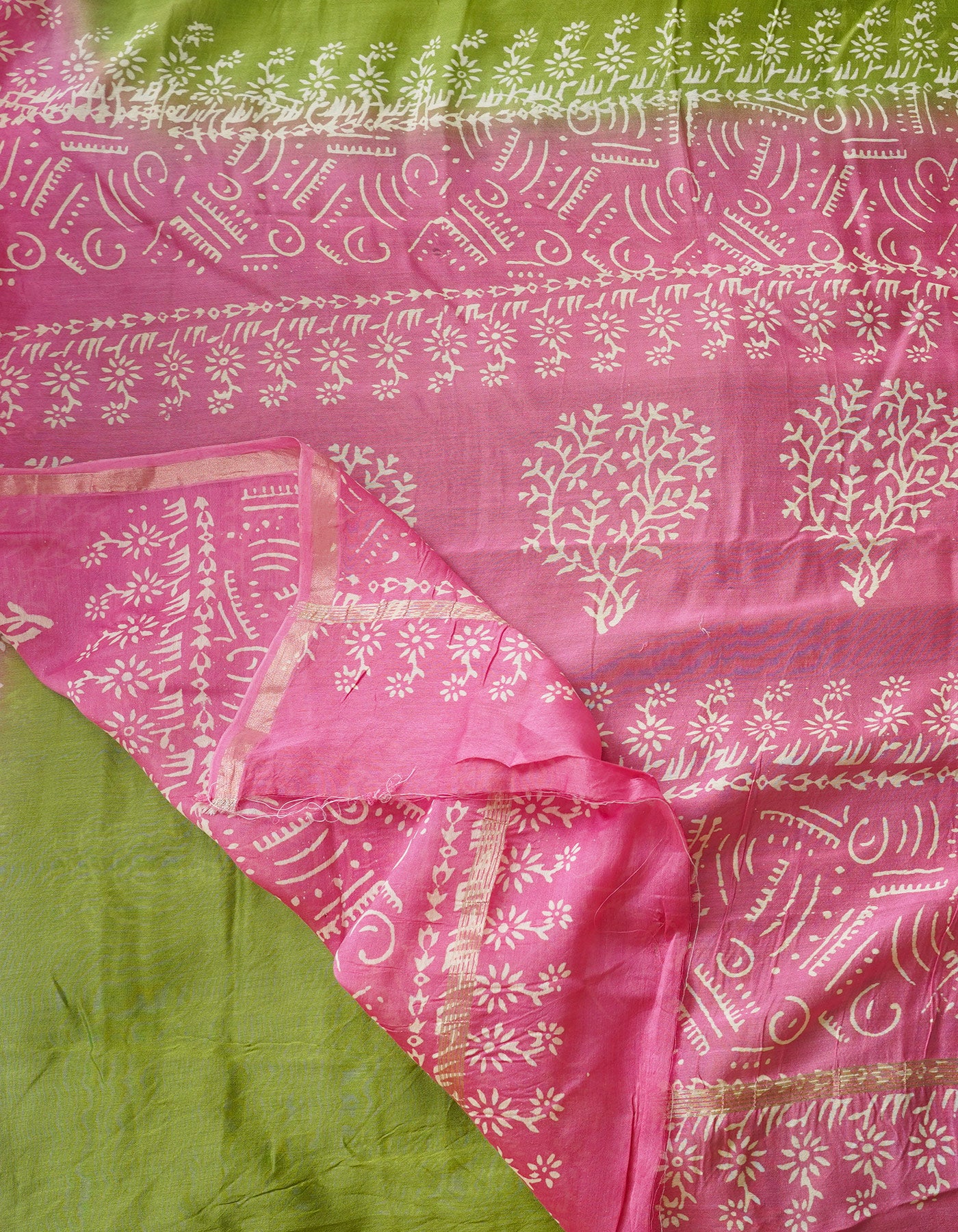 Green-Pink  Summer Bangalore Silk Saree-UNM64654