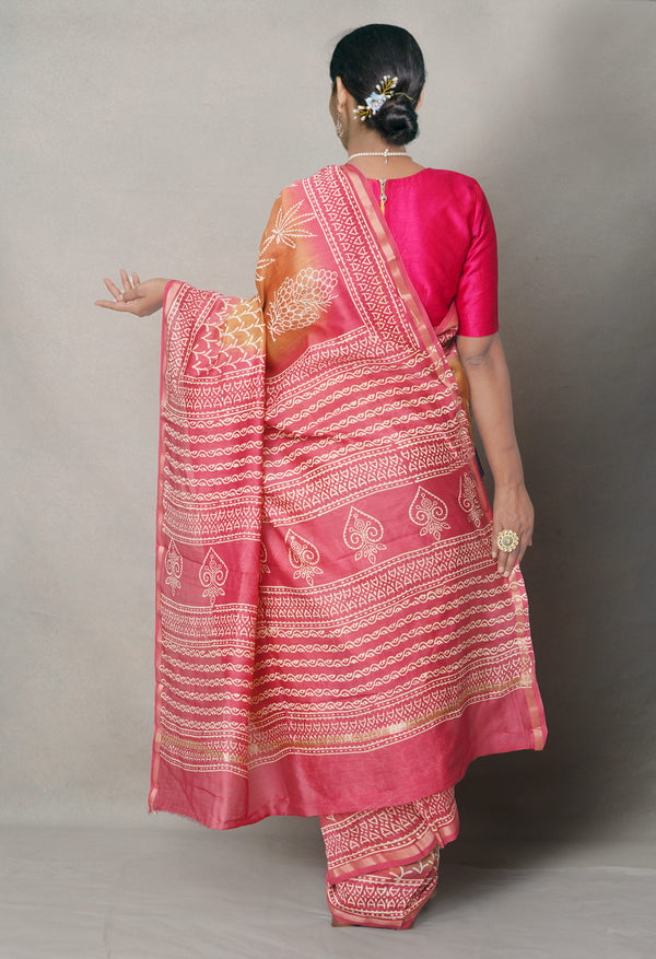 Brown-Pink  Summer Bangalore Silk Saree