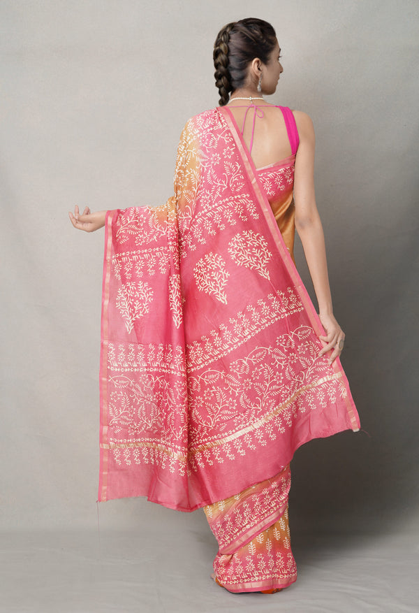 Brown-Pink  Summer Bangalore Silk Saree-UNM64673