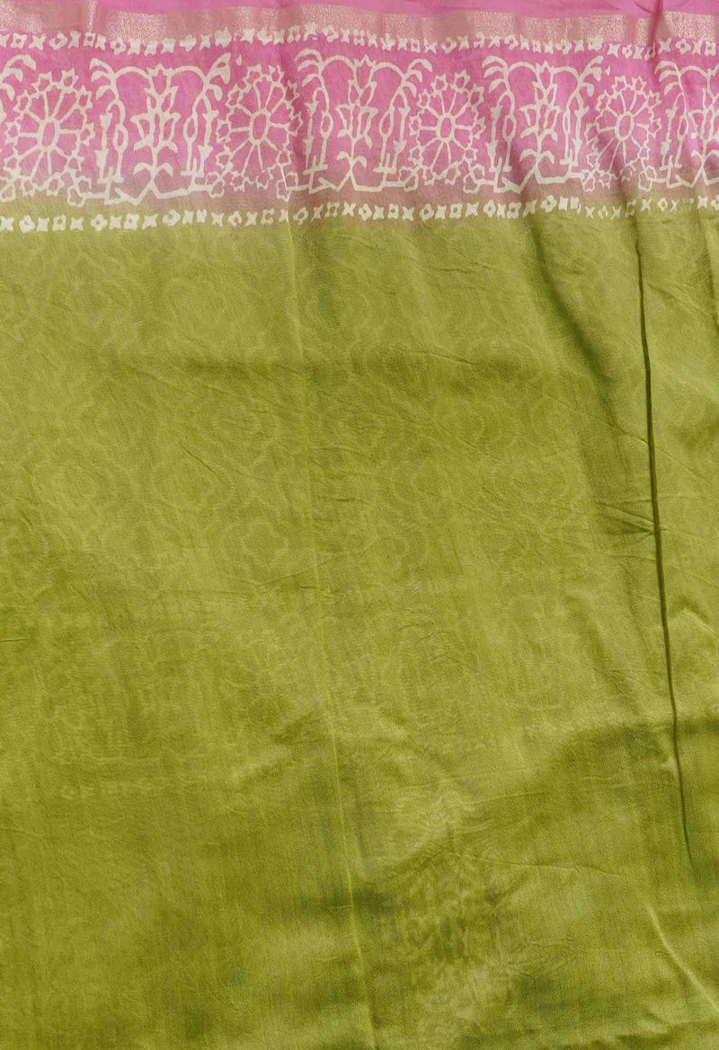 Green-Pink  Summer Bangalore Silk Saree-UNM64677