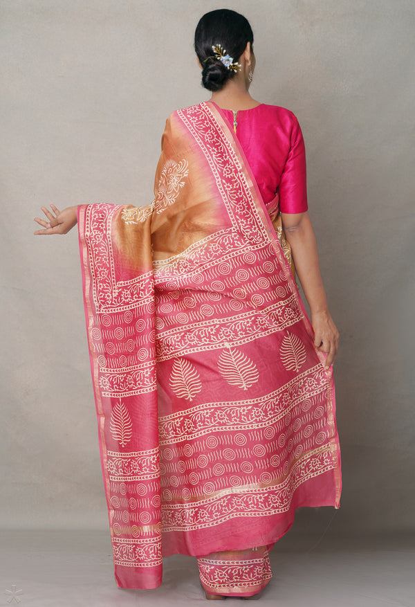 Brown-Pink  Summer Bangalore Silk Saree
