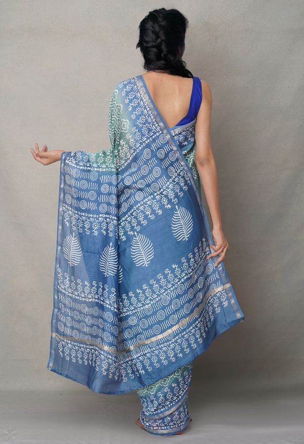 Green-Blue  Summer Bangalore Silk Saree-64685