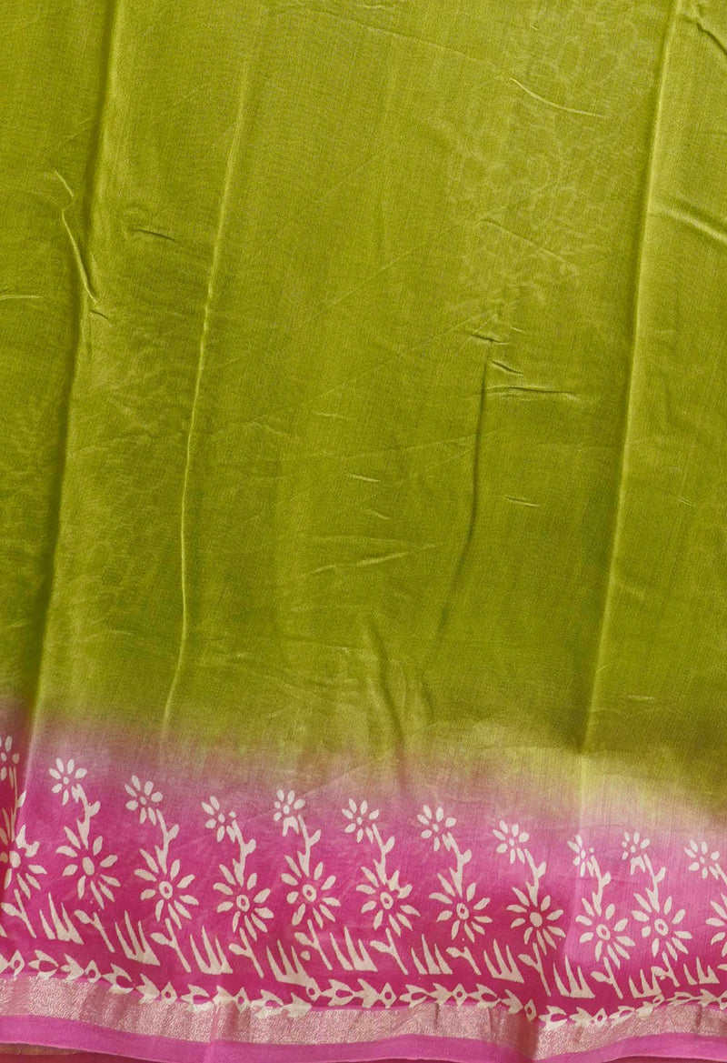 Green-Pink  Summer Bangalore Silk Saree