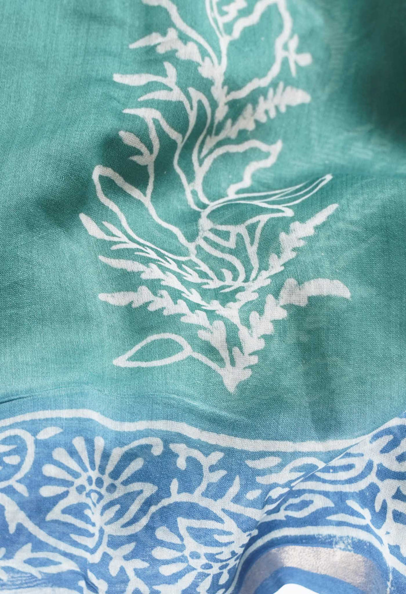 Green-Blue  Summer Bangalore Silk Saree