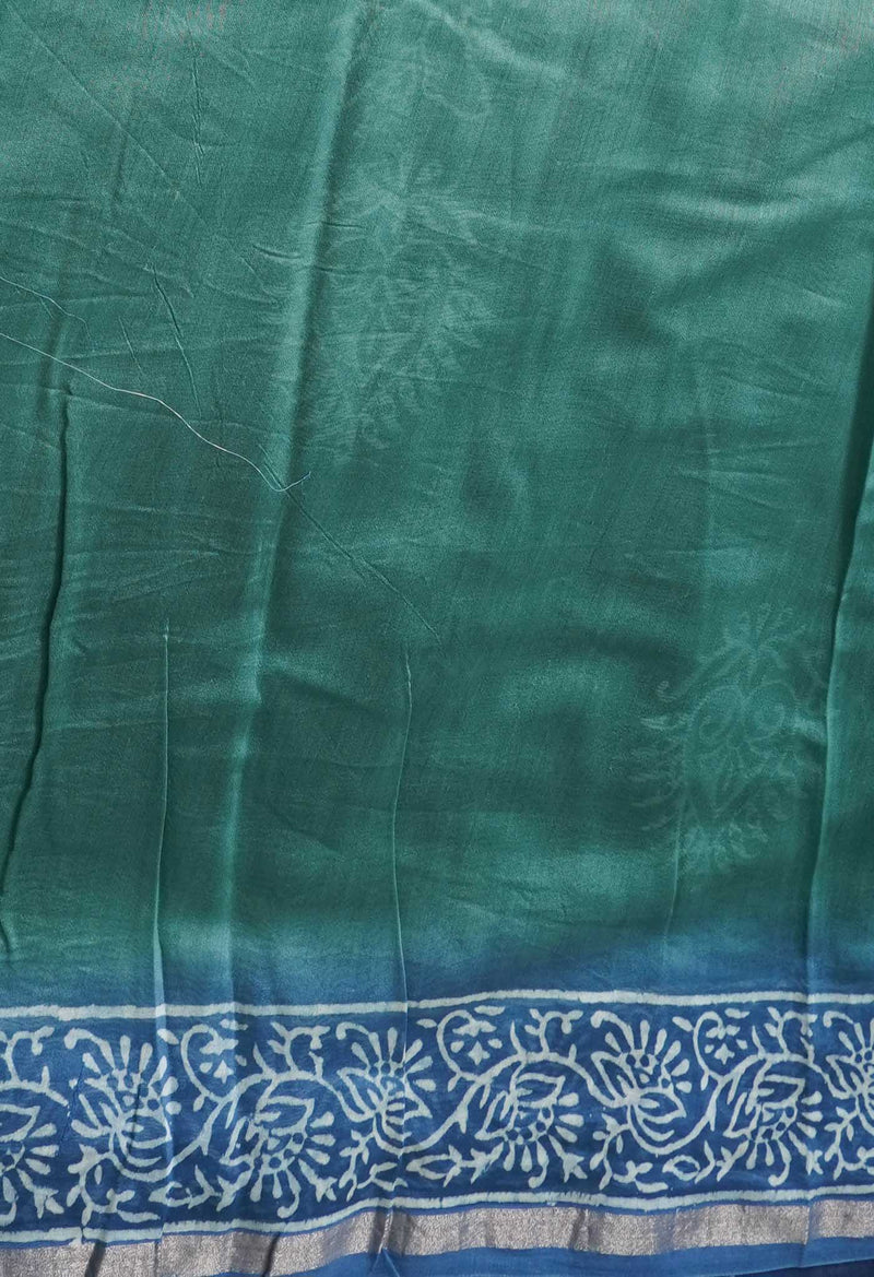 Green-Blue  Summer Bangalore Silk Saree