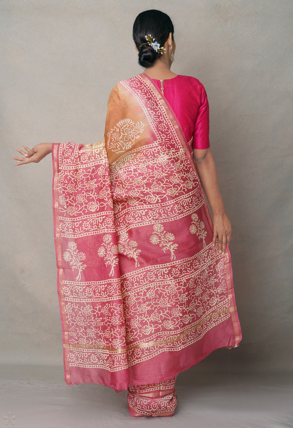 Brown-Pink  Summer Bangalore Silk Saree