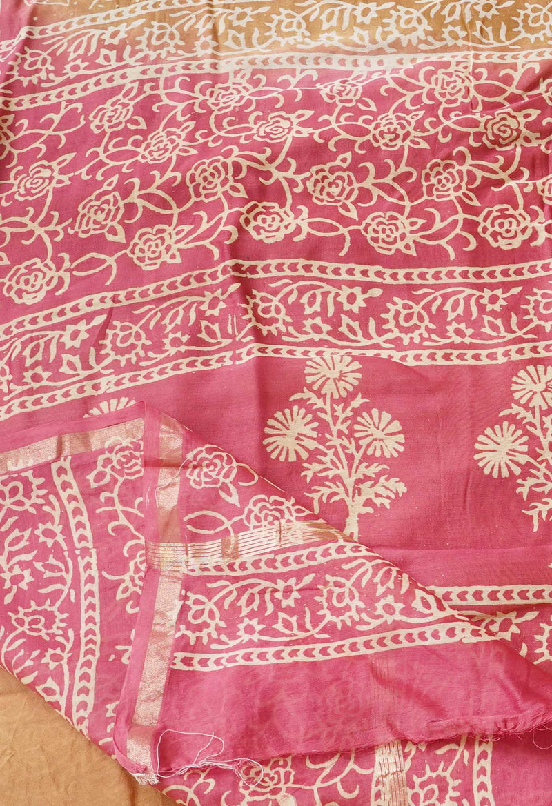 Brown-Pink  Summer Bangalore Silk Saree