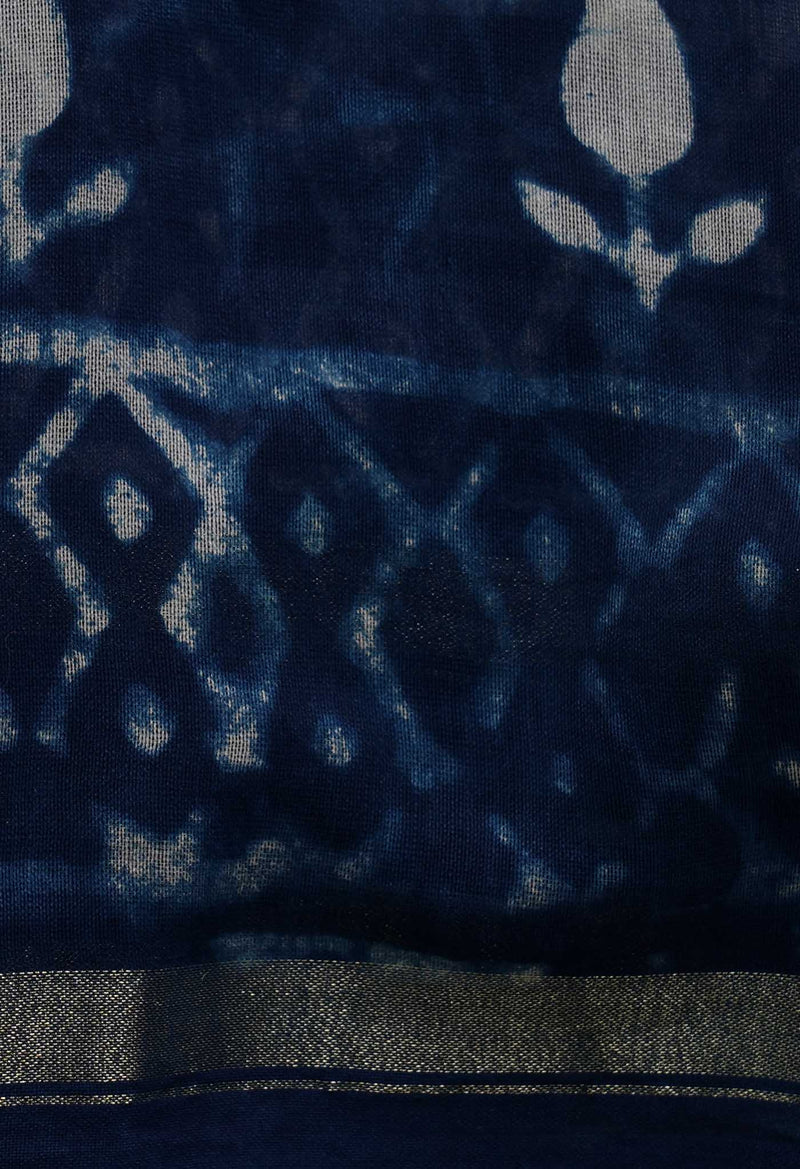 Indigo Blue Pure Chanderi Sico Saree