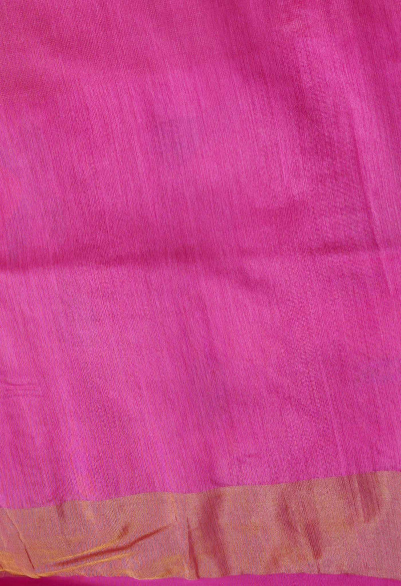 Pink Pure Handloom Dhakai Jamdhani Cotton Silk Saree-UNM64766