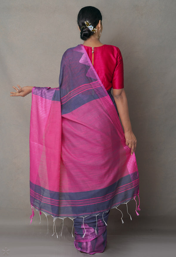 Multi Pure Handloom Bengal  Linen Saree