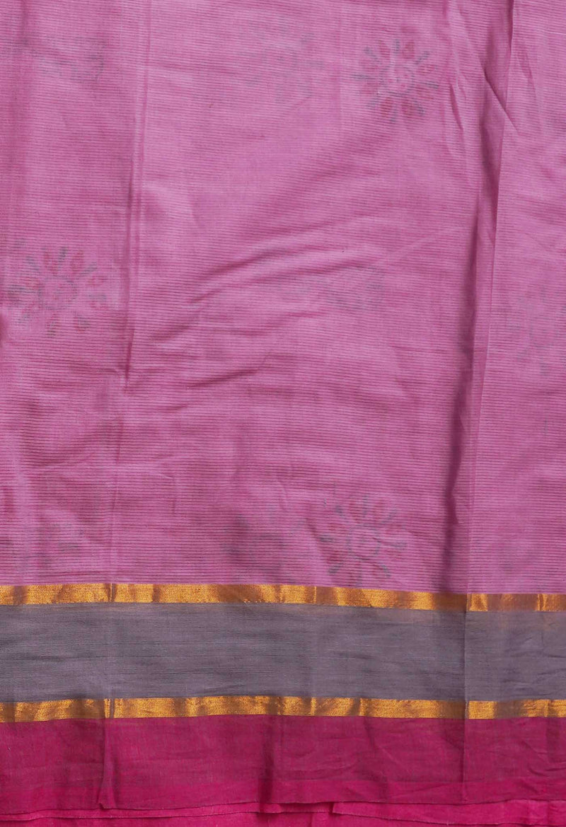 Multi Pure  Hand Block Printed Mangalagiri  Cotton Saree