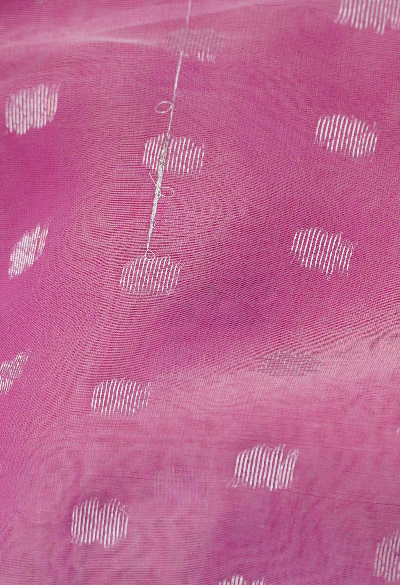Pink Pure Handloom Jamdhani  Organza Saree-UNM64980
