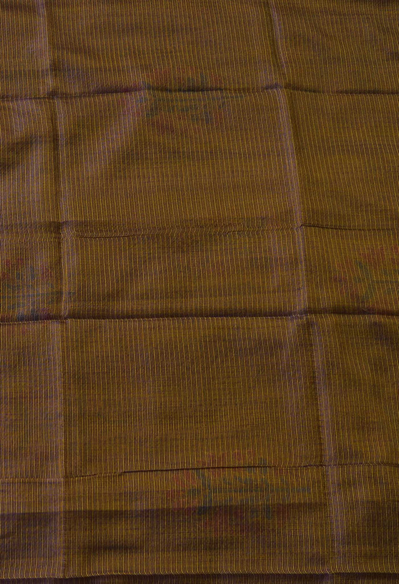 Navy Blue-Yellow Pure Kota Hand Block Print Silk Saree-UNM65029