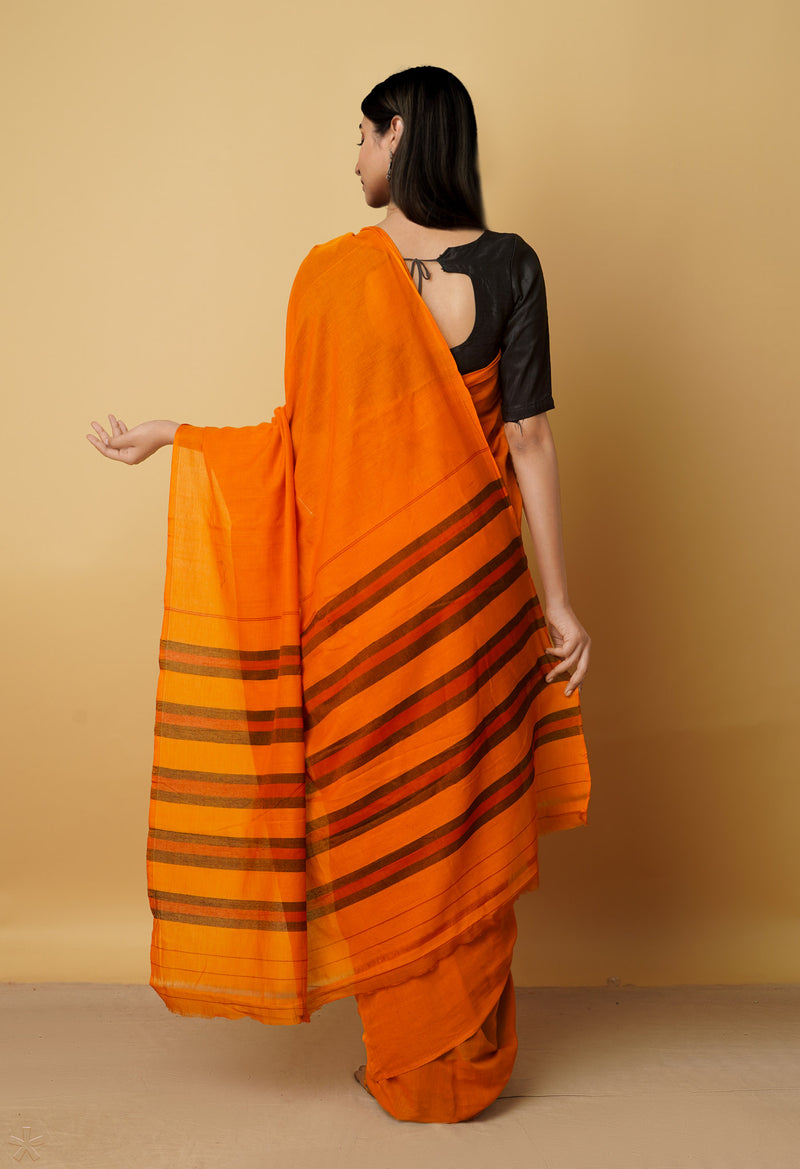 Orange Pure Handloom Pavani Narayanpet Cotton Saree-UNM65102