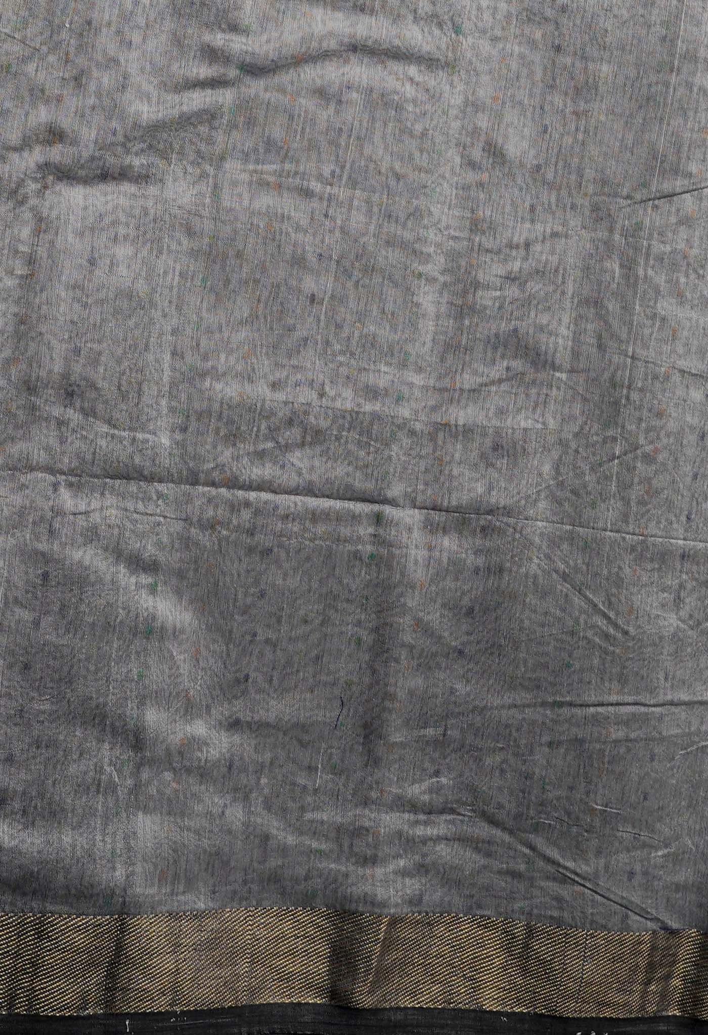 Grey Pure Handloom Dhakai Jamdhani Sico Saree-UNM65169