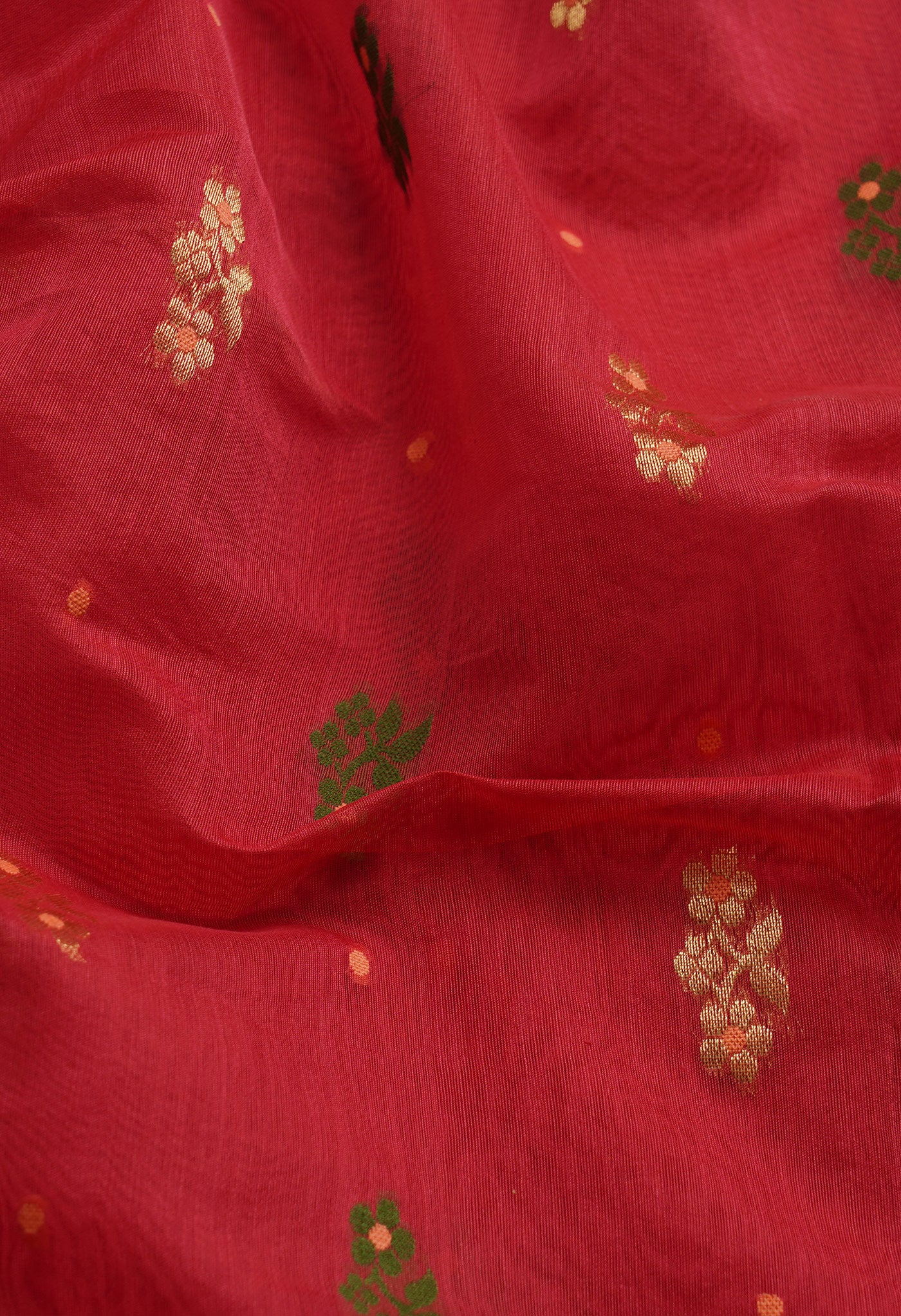 Red Pure Handloom Dhakai Jamdhani Sico Saree-UNM65174