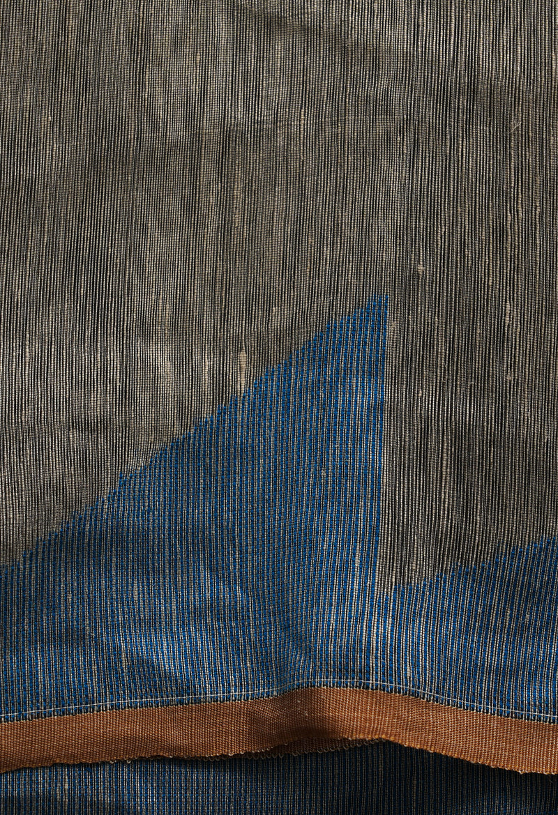 Grey Pure Handloom Dhakai Jamdhani Sico Saree-UNM65178